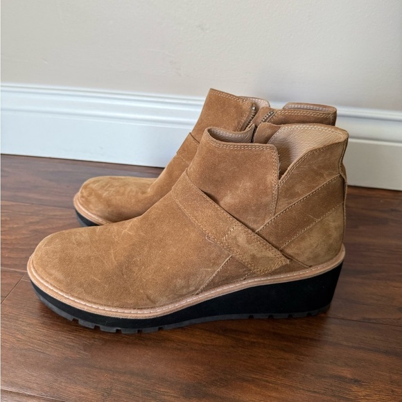 NWOT Eileen Fisher Tan Suede Wedge Boots-Size 11 - Picture 4 of 9